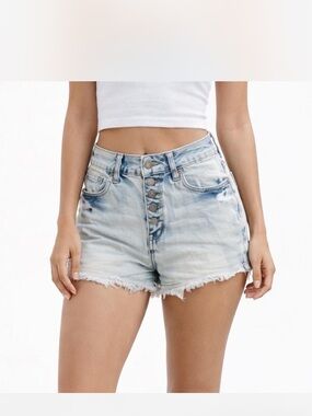 Altar’d State High-Waist Light Wash Denim Shorts Size 24 NWT
